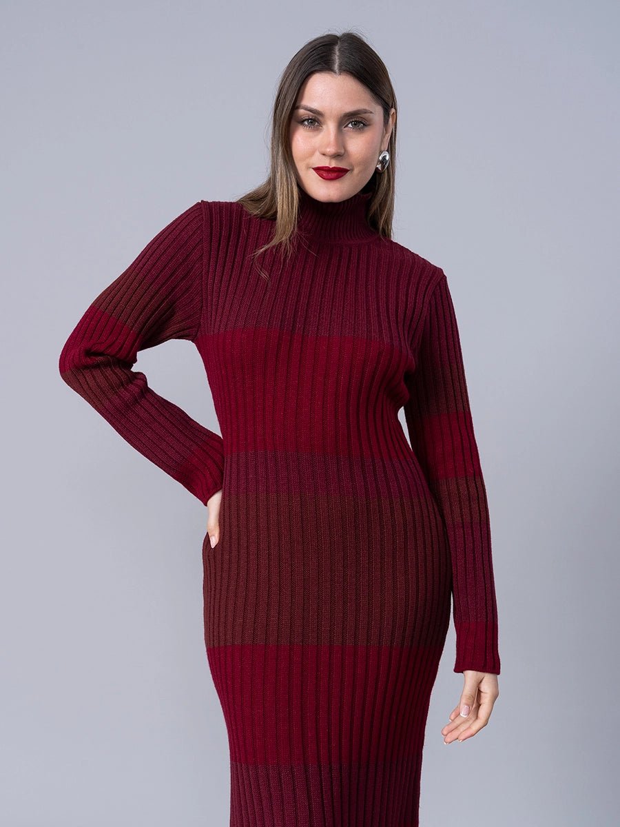 Vestido Tejido Allegra Borgoña - Vestido de La Matier