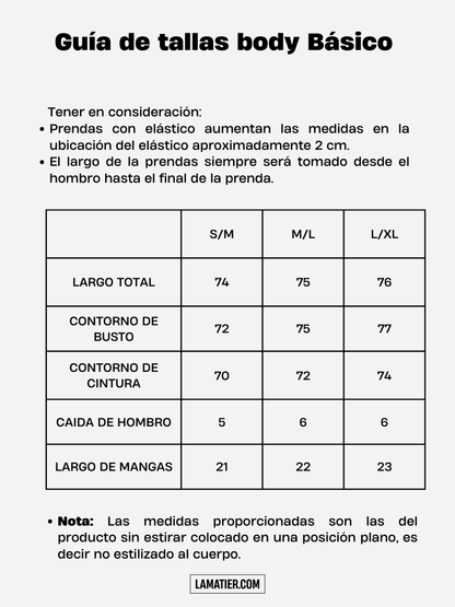 Body Básico Manga Corta Negro
