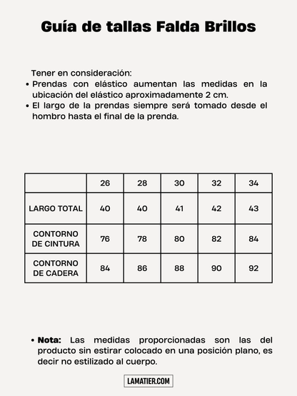 Falda Chambray de Brillos