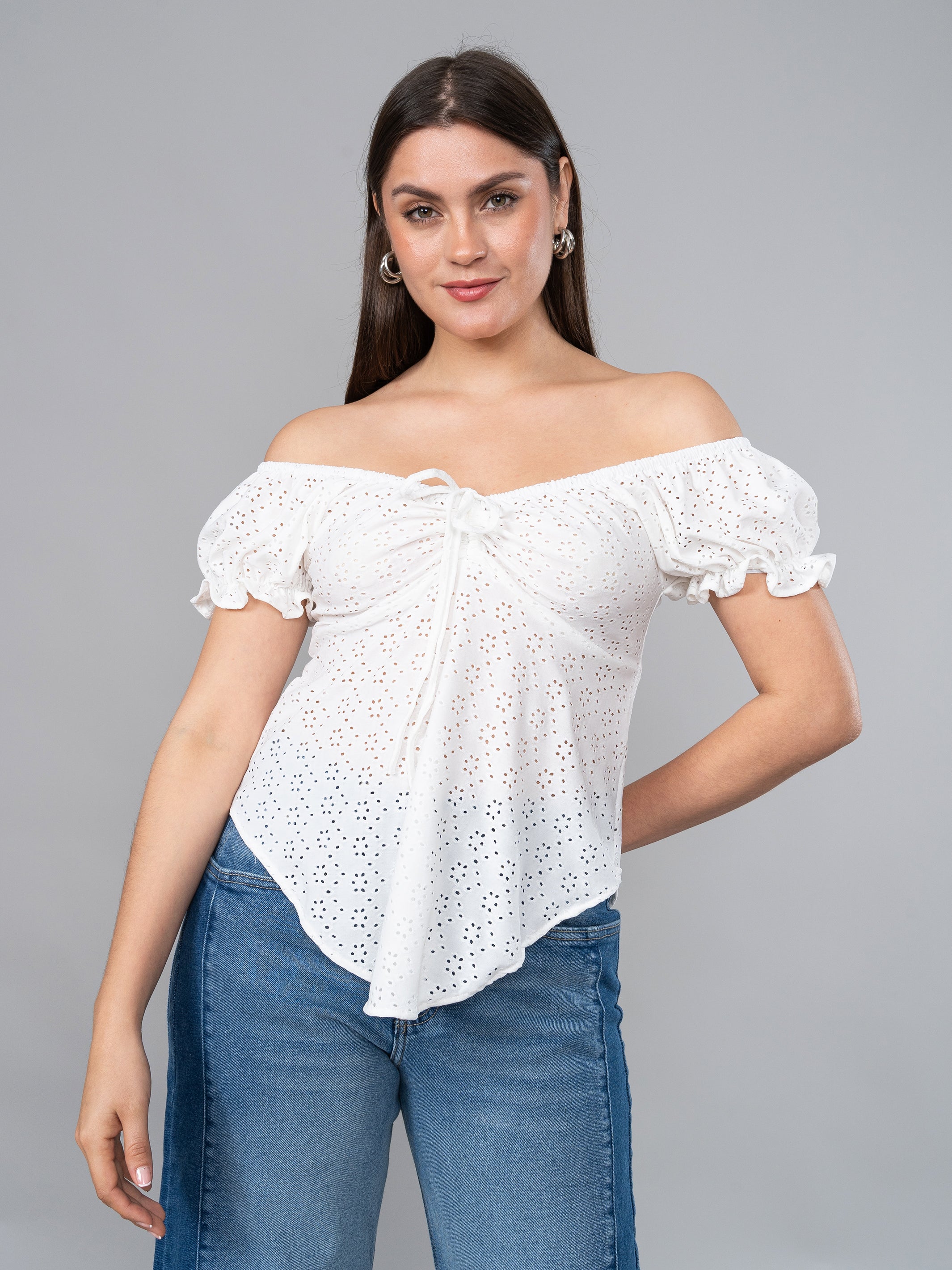 Blusa de Broderie Marsella Blanca