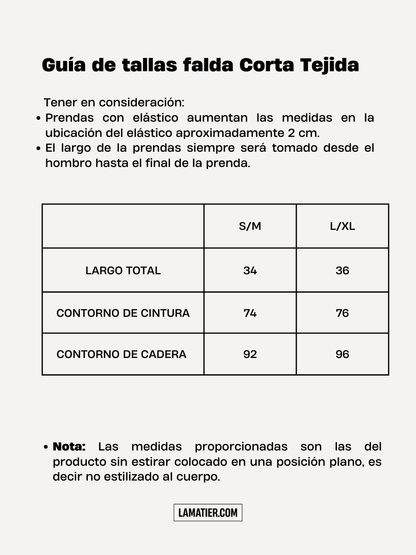 Falda corta Tejida Crema