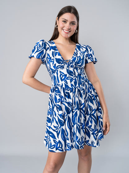 Vestido Elena Estampado Azul