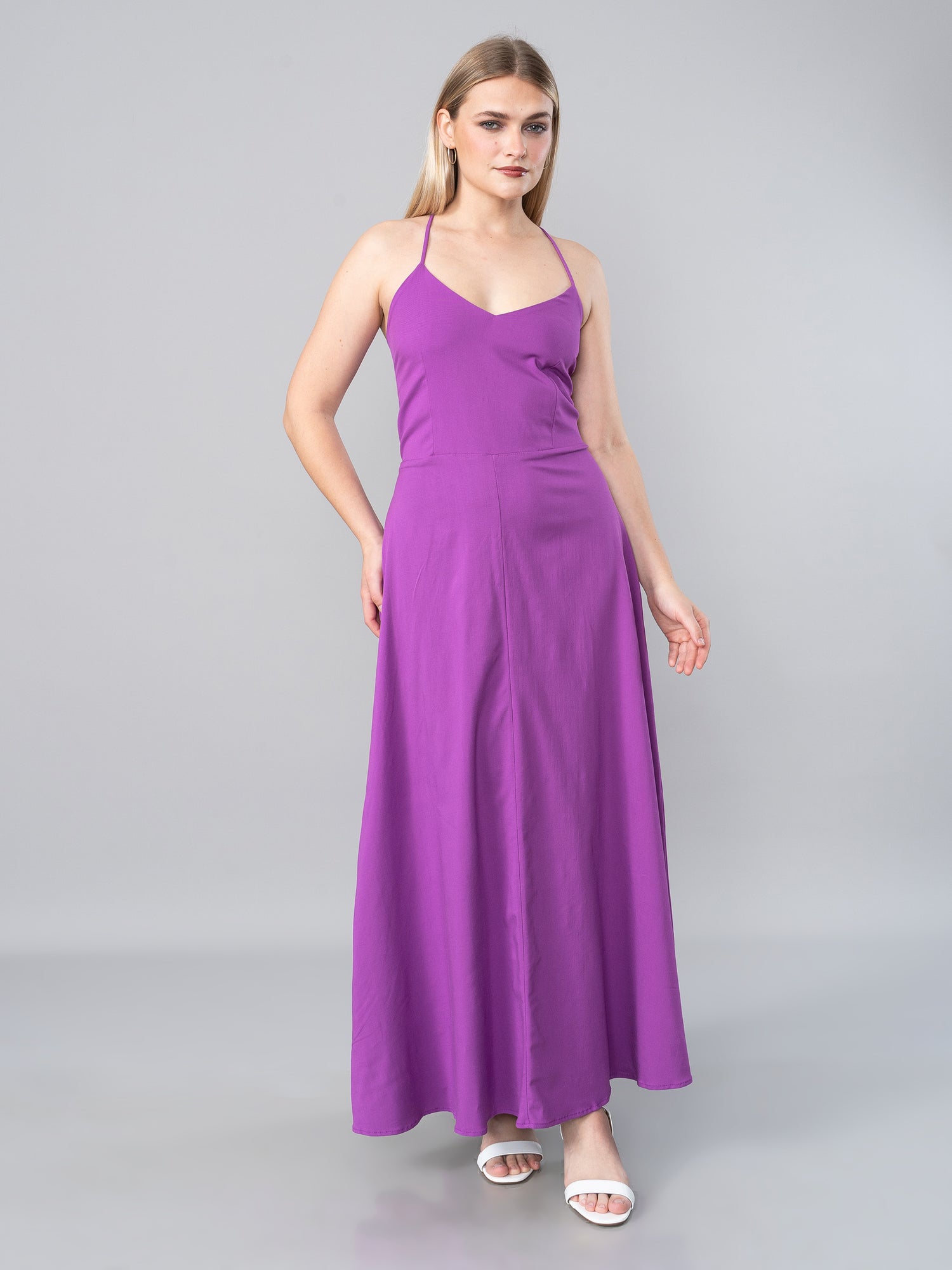 Vestido de Lino Caro Morado