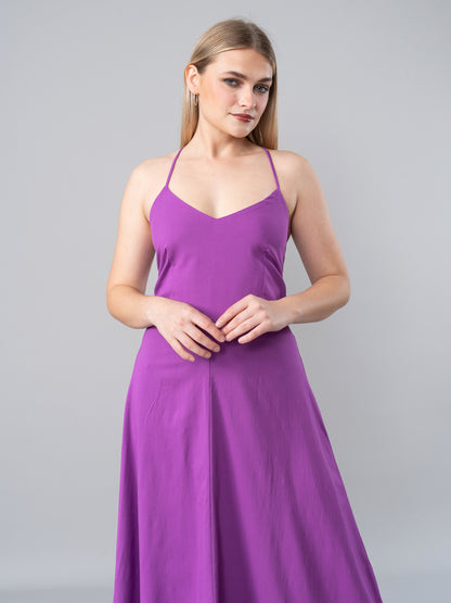 Vestido de Lino Caro Morado