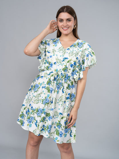 Vestido Grecia Estampado Azul