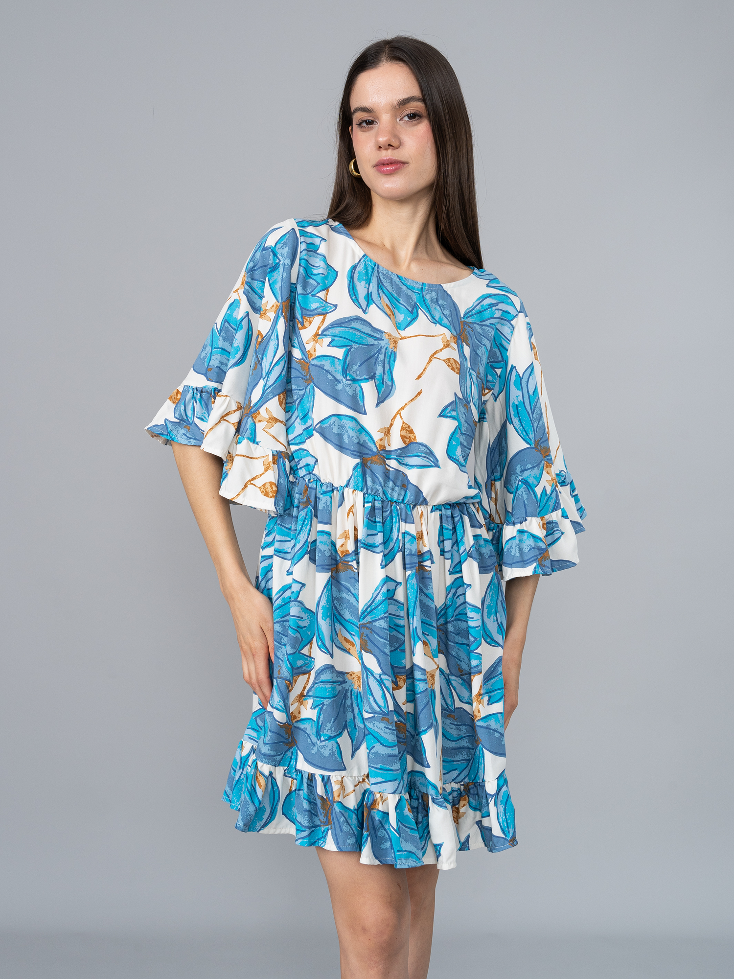 Vestido Mayra Estampado Azul