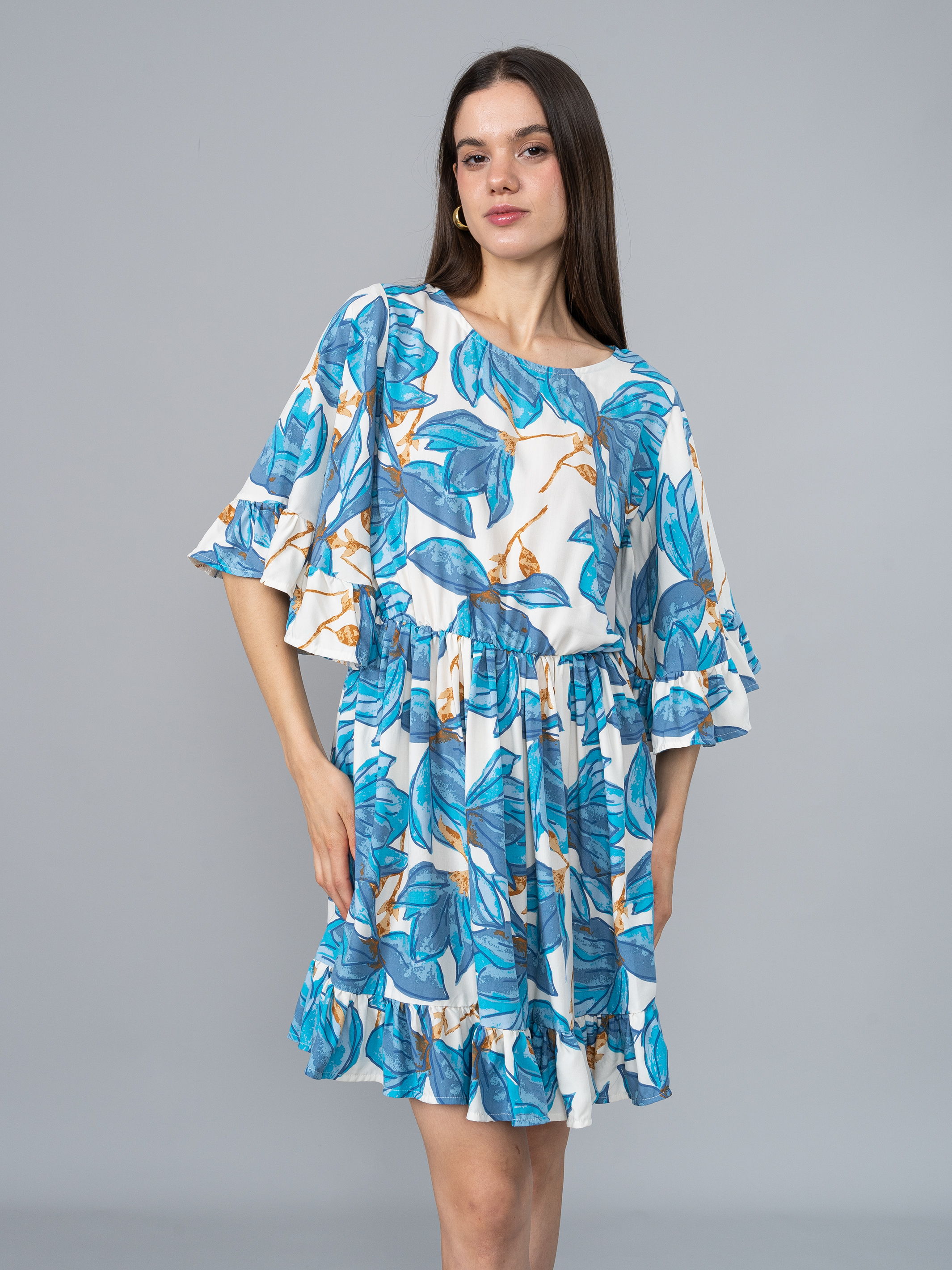 Vestido Mayra Estampado Azul