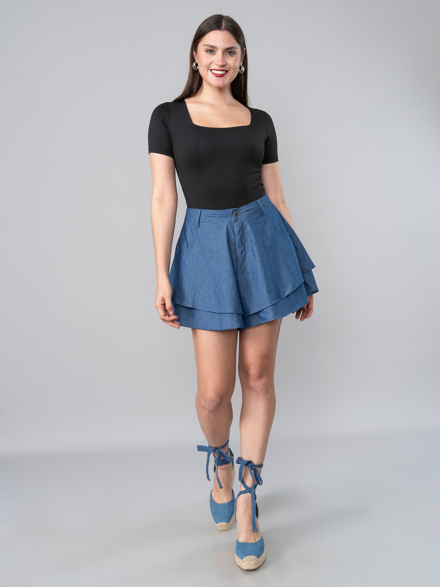 Falda/Short de Chambray Tatiana