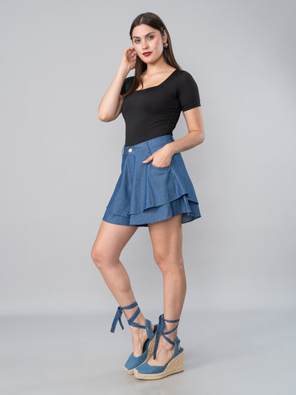 Falda/Short de Chambray Tatiana