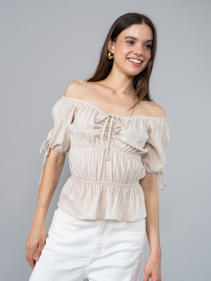 Blusa de Lino Samy Beige