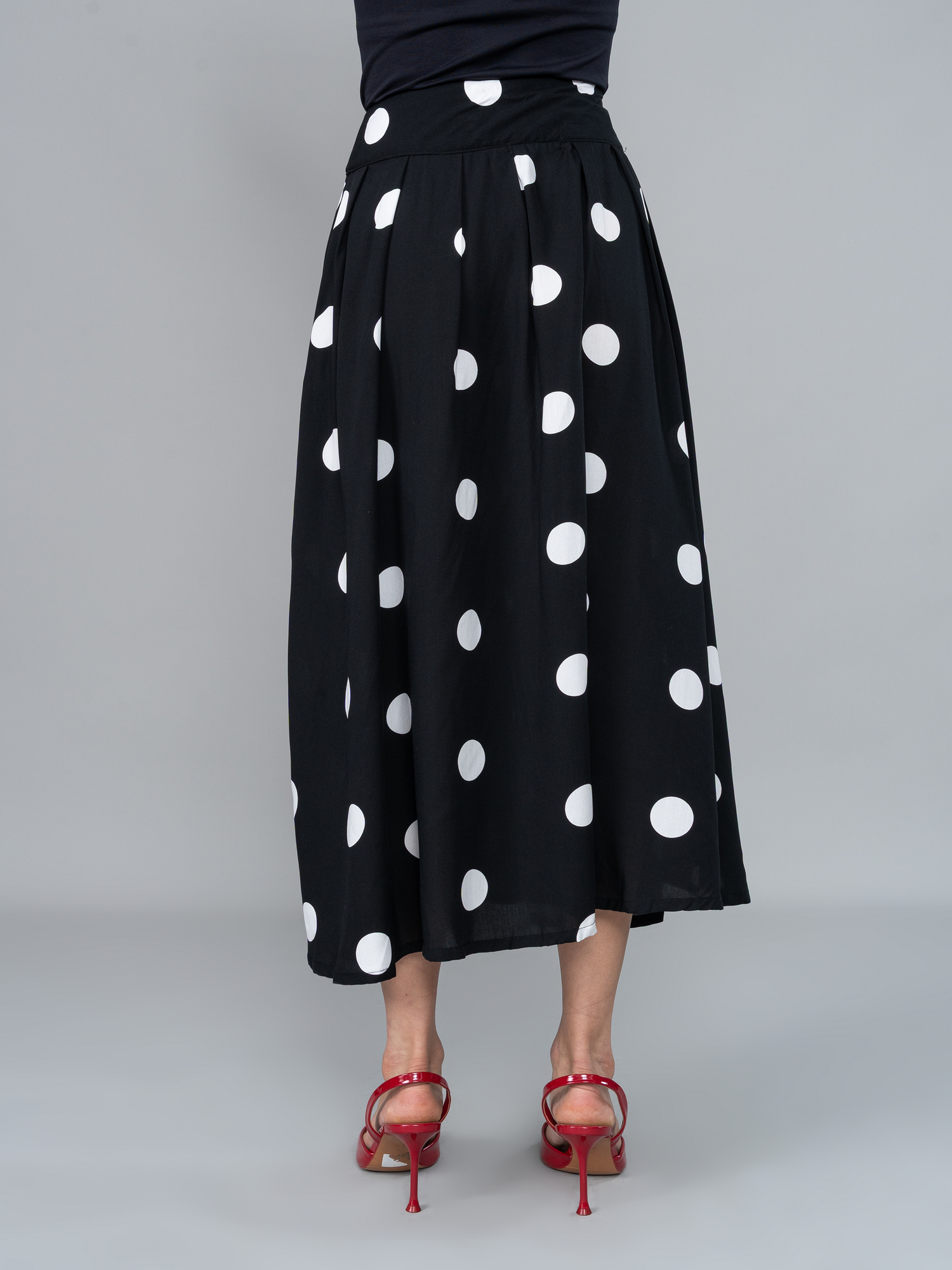 Falda Krista Polka Dots Negra en Chalis