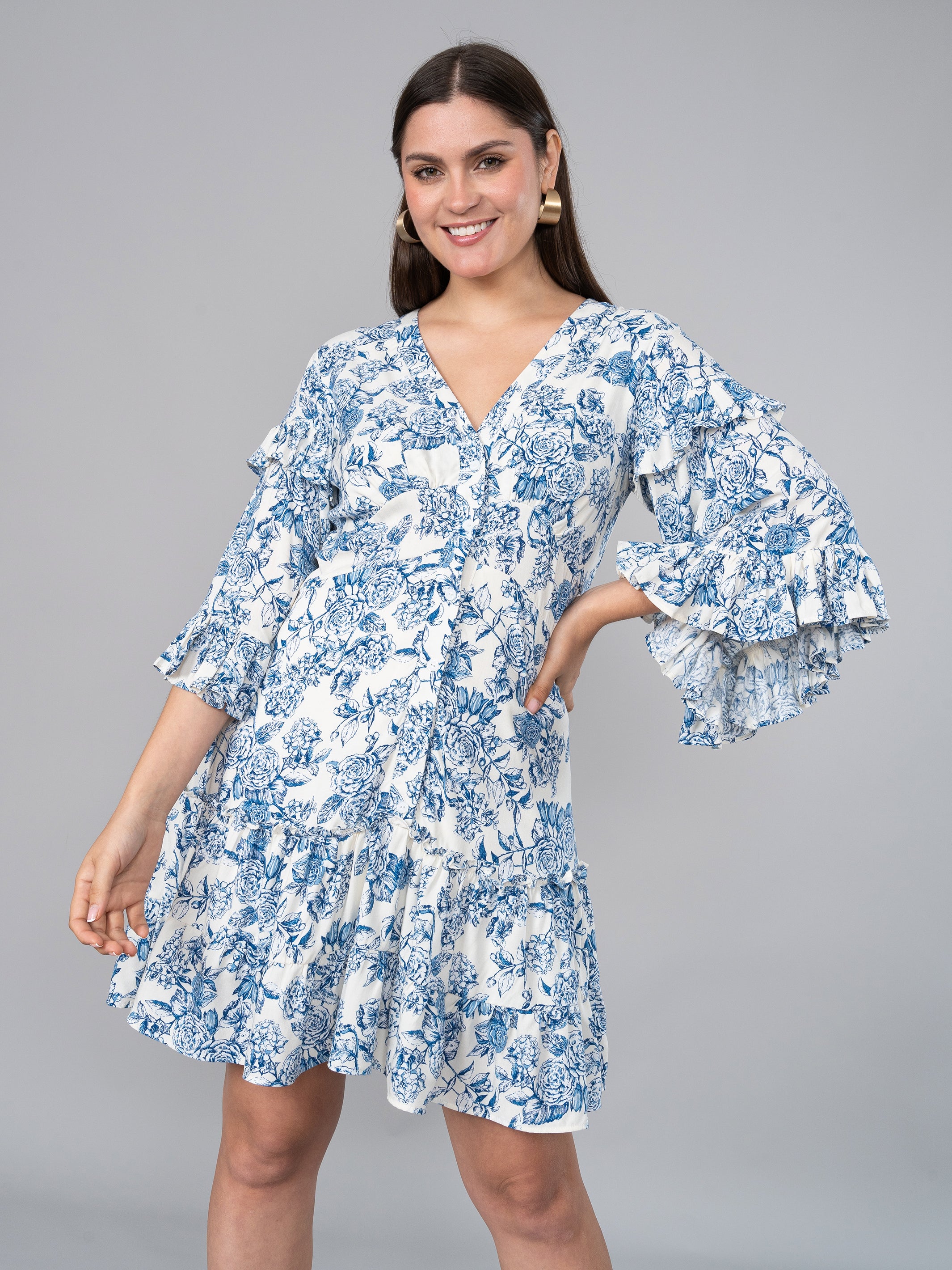 Vestido Alicia Estampado Azul