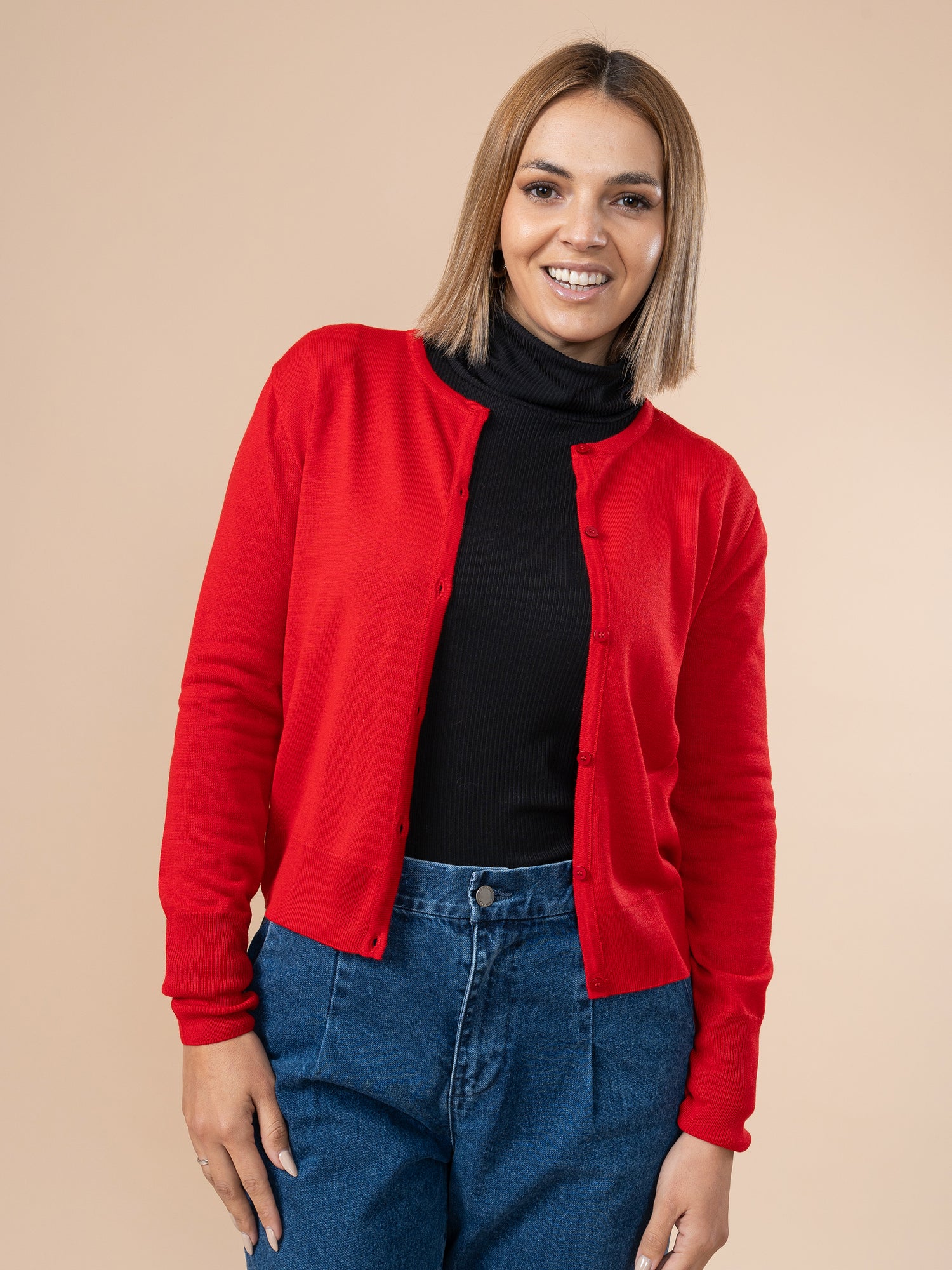 Cardigan Tejido Rojo