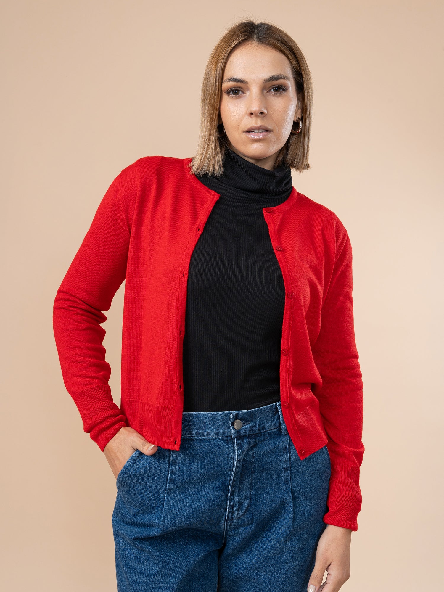 Cardigan Tejido Rojo