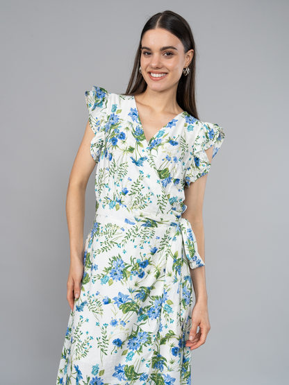 Vestido Luisa Estampado Azul