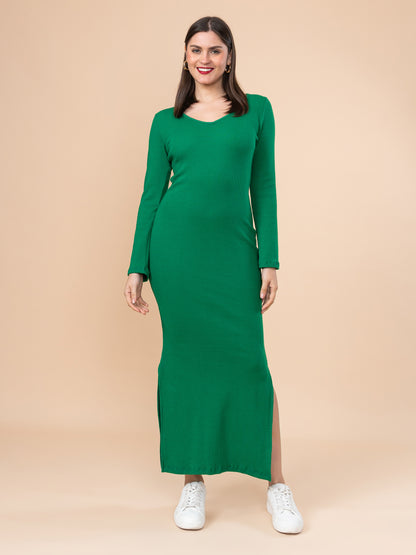 Vestido Danna Cuello V Verde