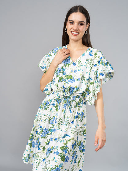 Vestido Grecia Estampado Azul