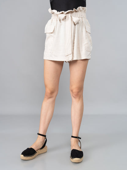 Short de Lino Beige