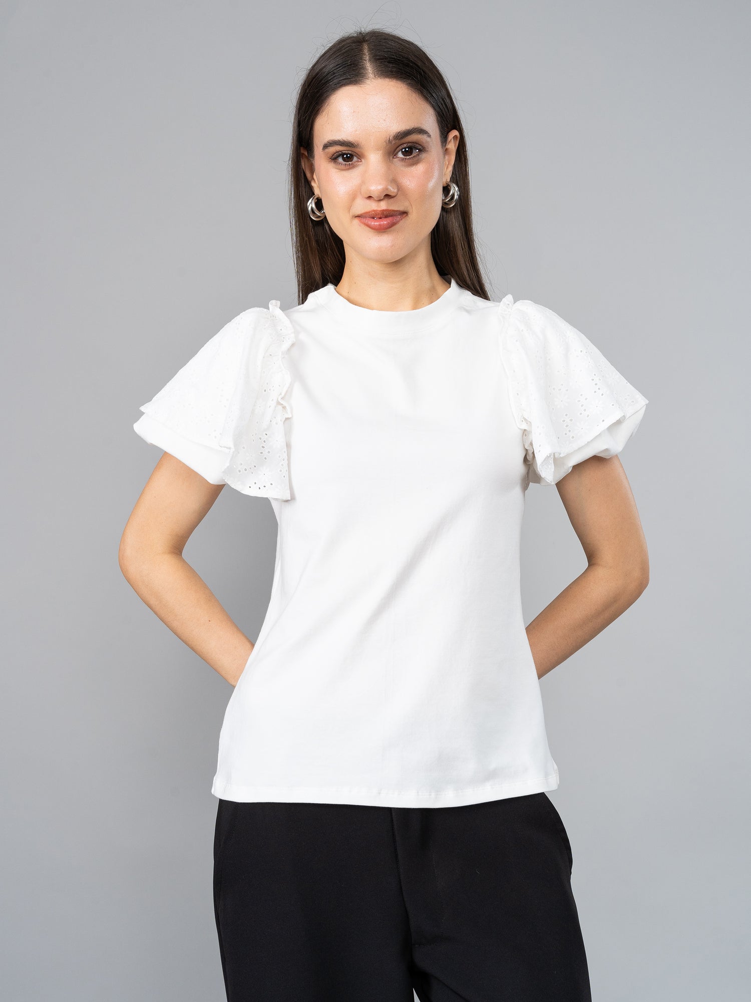 POLO MANGA DE BRODERIE BLANCO XS/S OUTLET 5083