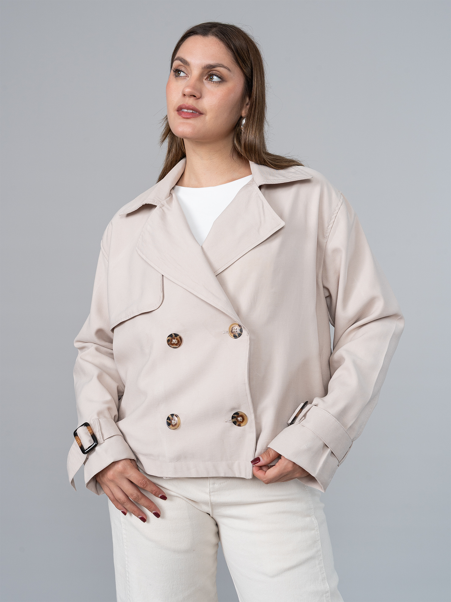 Trench Corto Beige