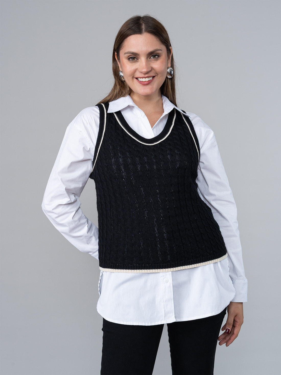Chaleco Micaela Tejido Negro