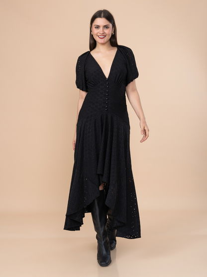 Vestido Broderie Negro