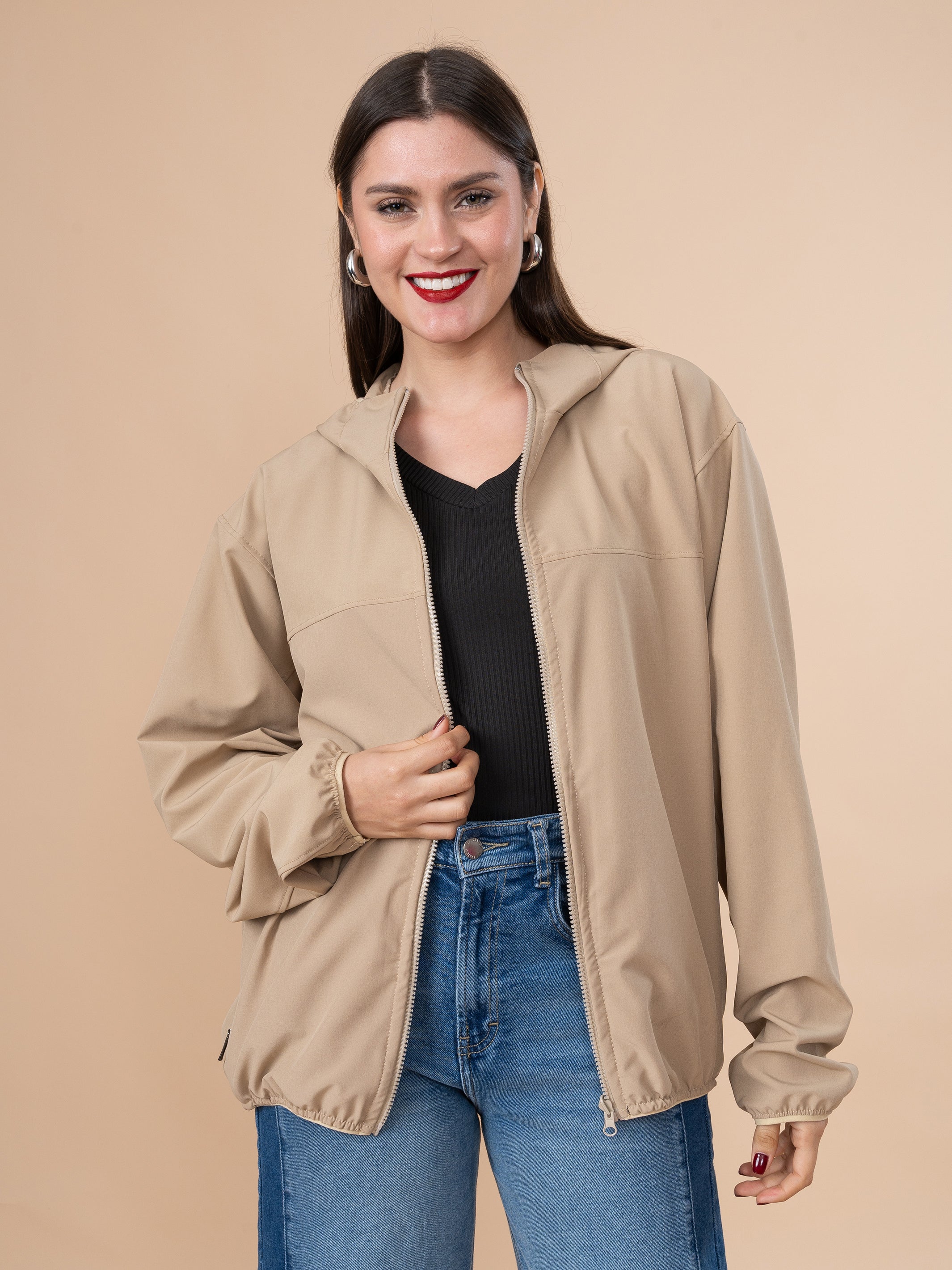 Cortaviento Impermeable Beige LM