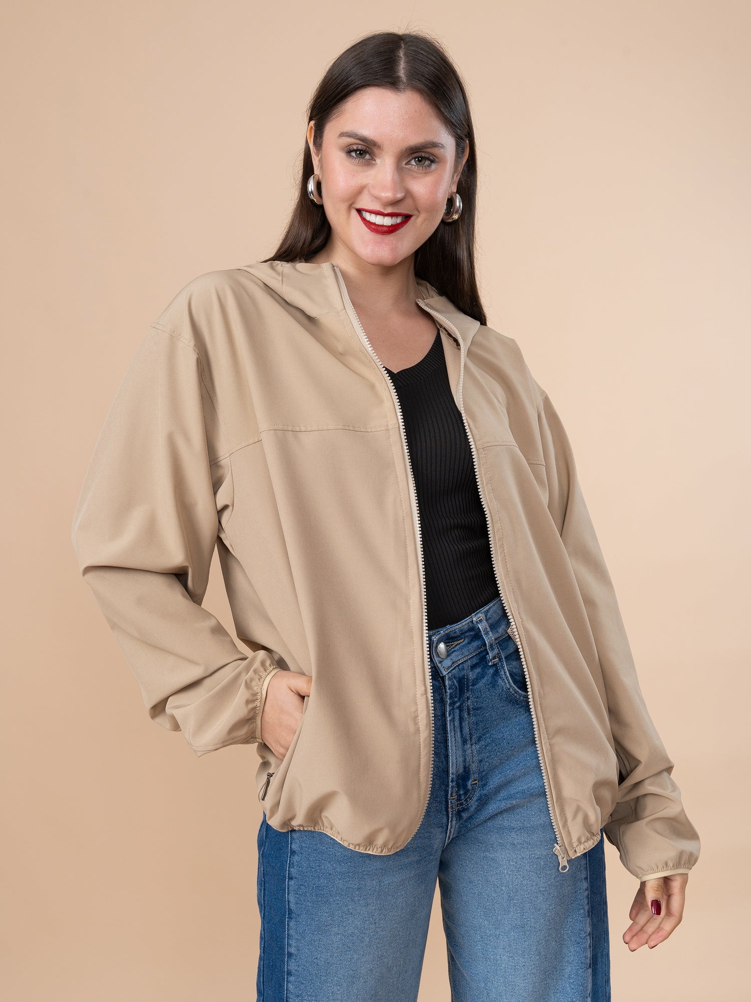 Cortaviento Impermeable Beige LM