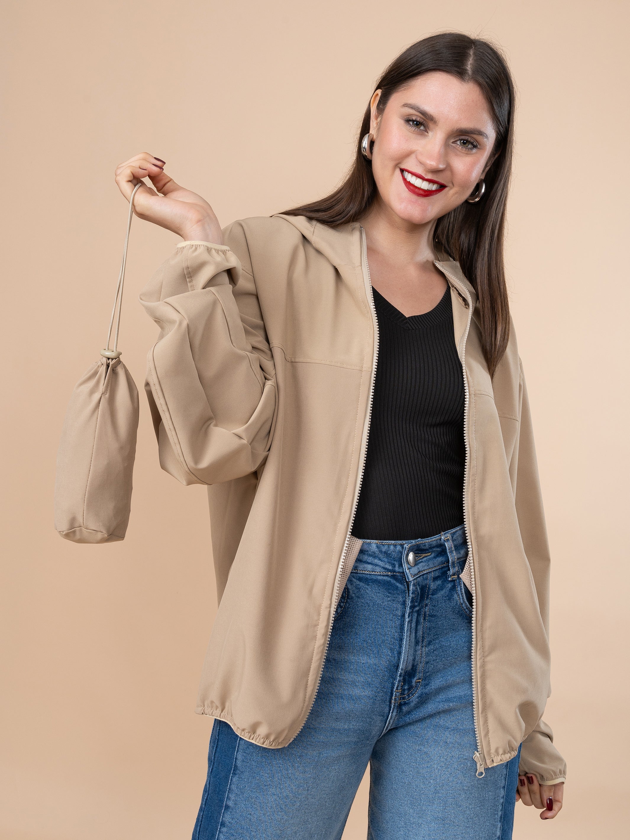 Cortaviento Impermeable Beige LM