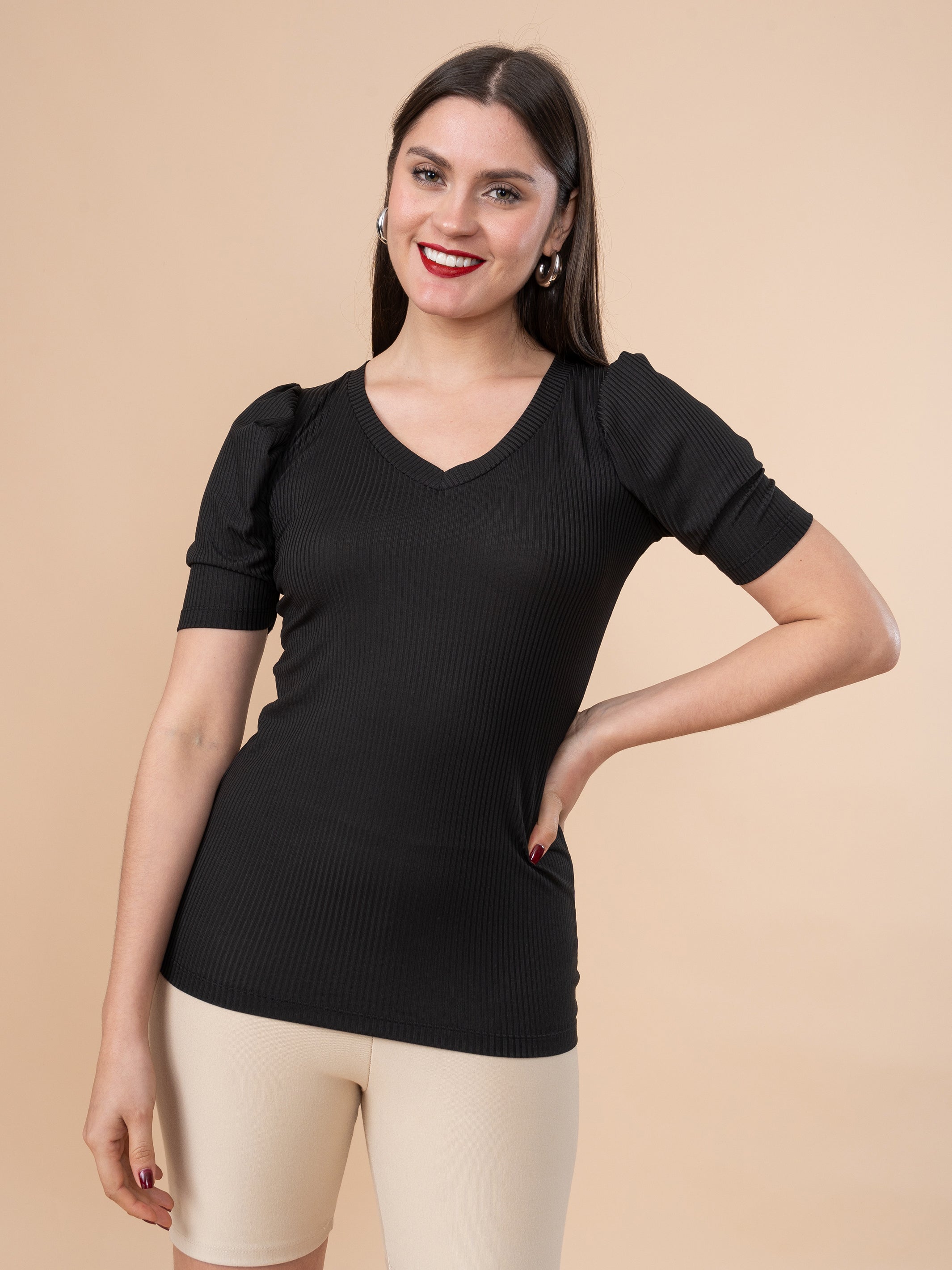 Polo Donna Manga Corta Negro