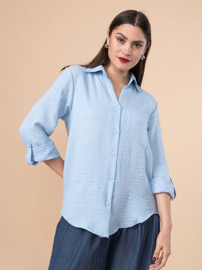 Blusa Básica Celeste