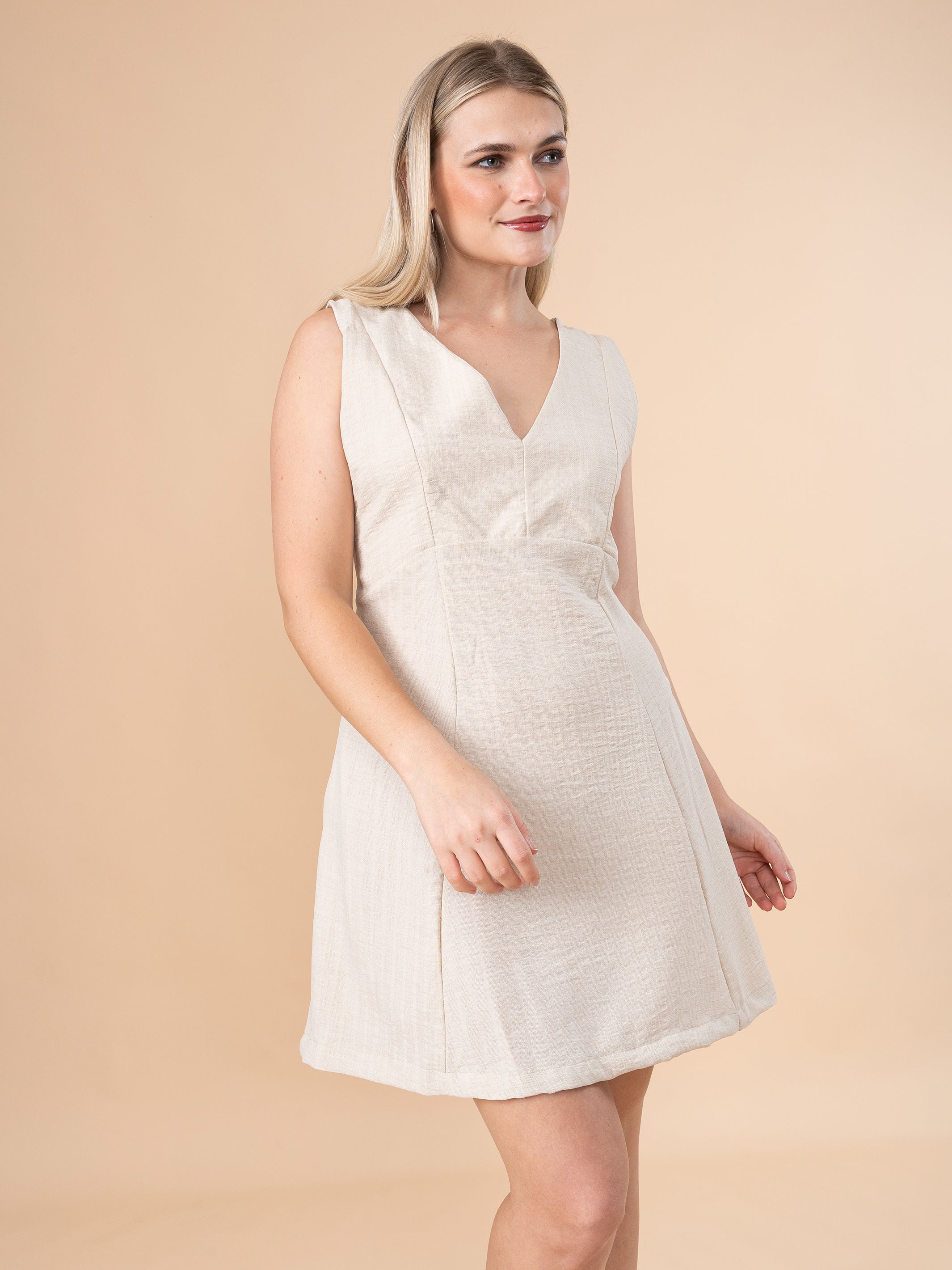 Vestido Alaya de Lino Beige