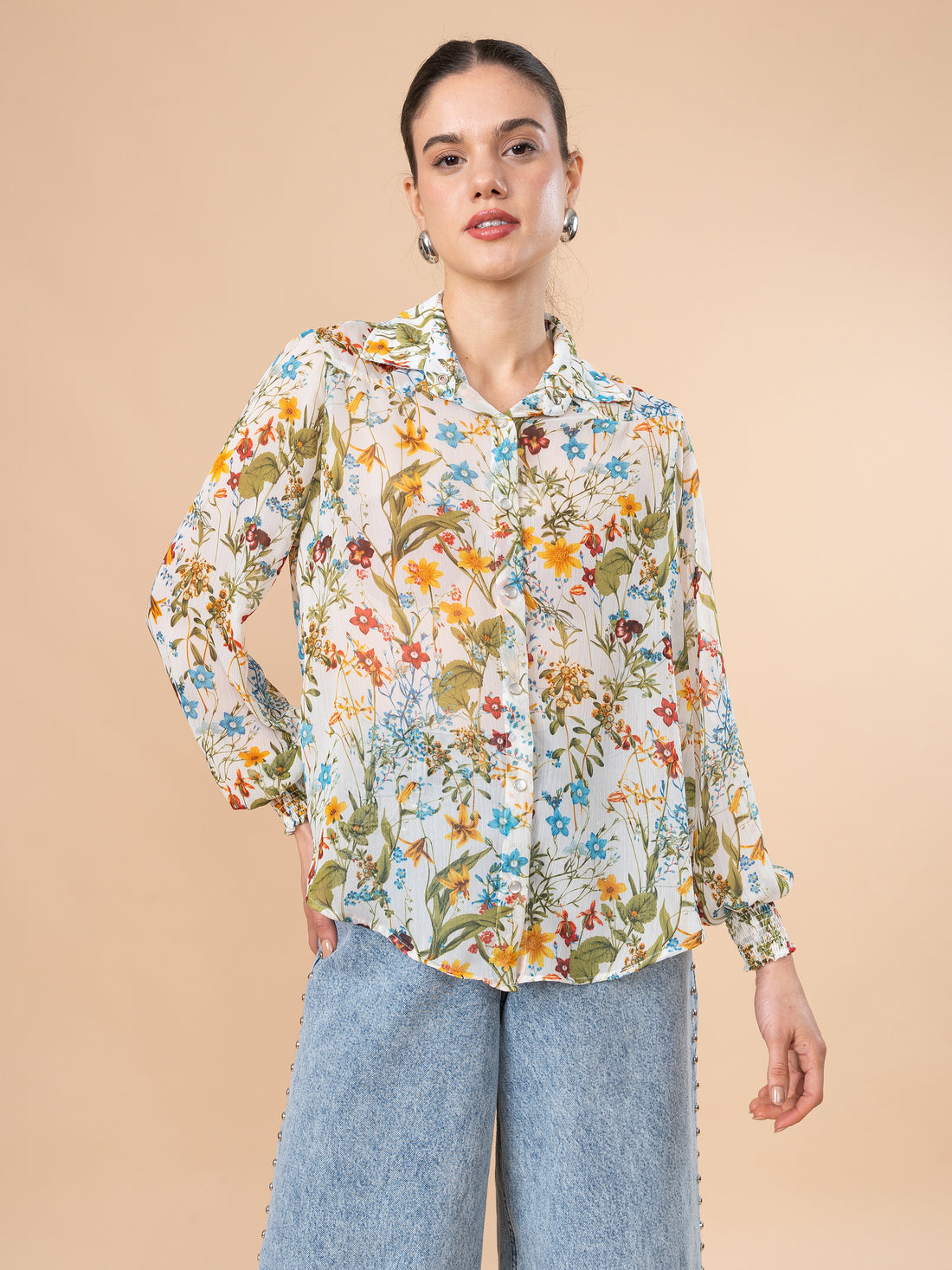 Blusa Cielo Estampado Hueso