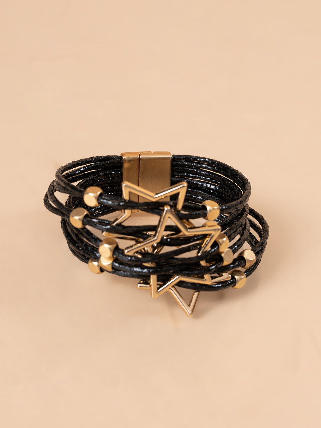 Pulsera Negra de Estrellas