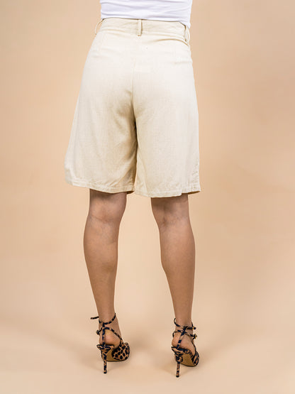 Short de Lino Samy Beige