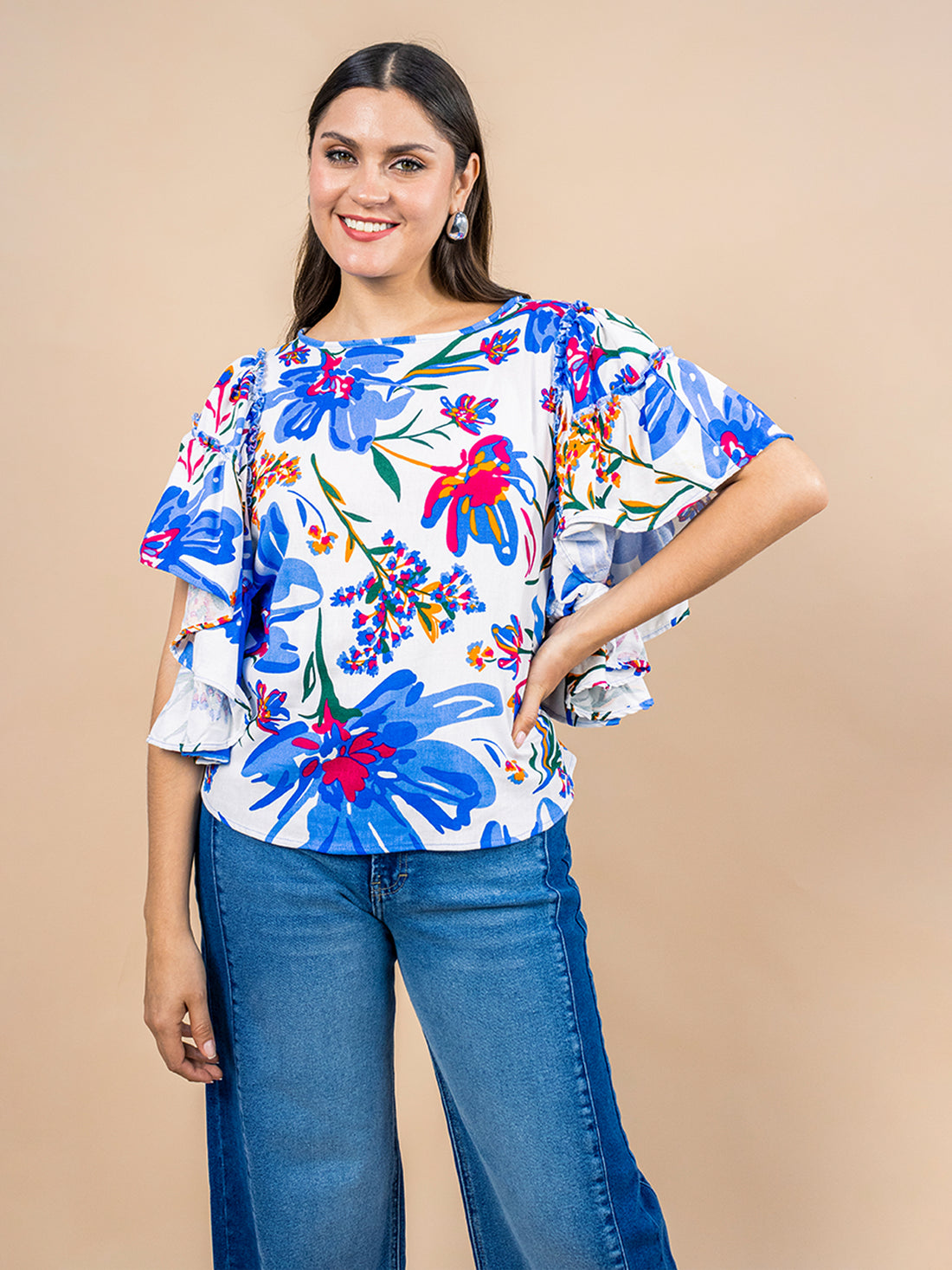 Blusa Maribel Estampada Azul