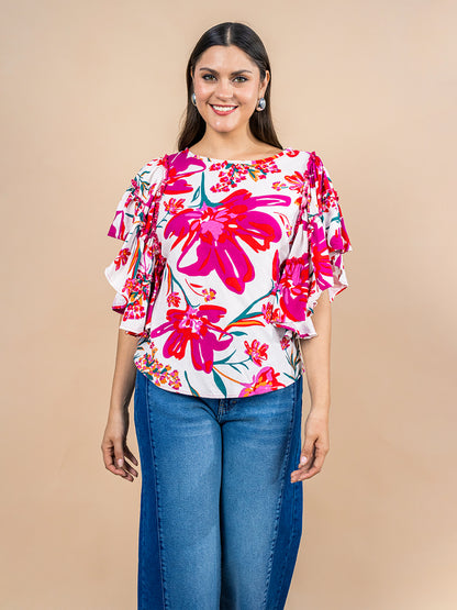 Blusa Maribel Estampada Roja