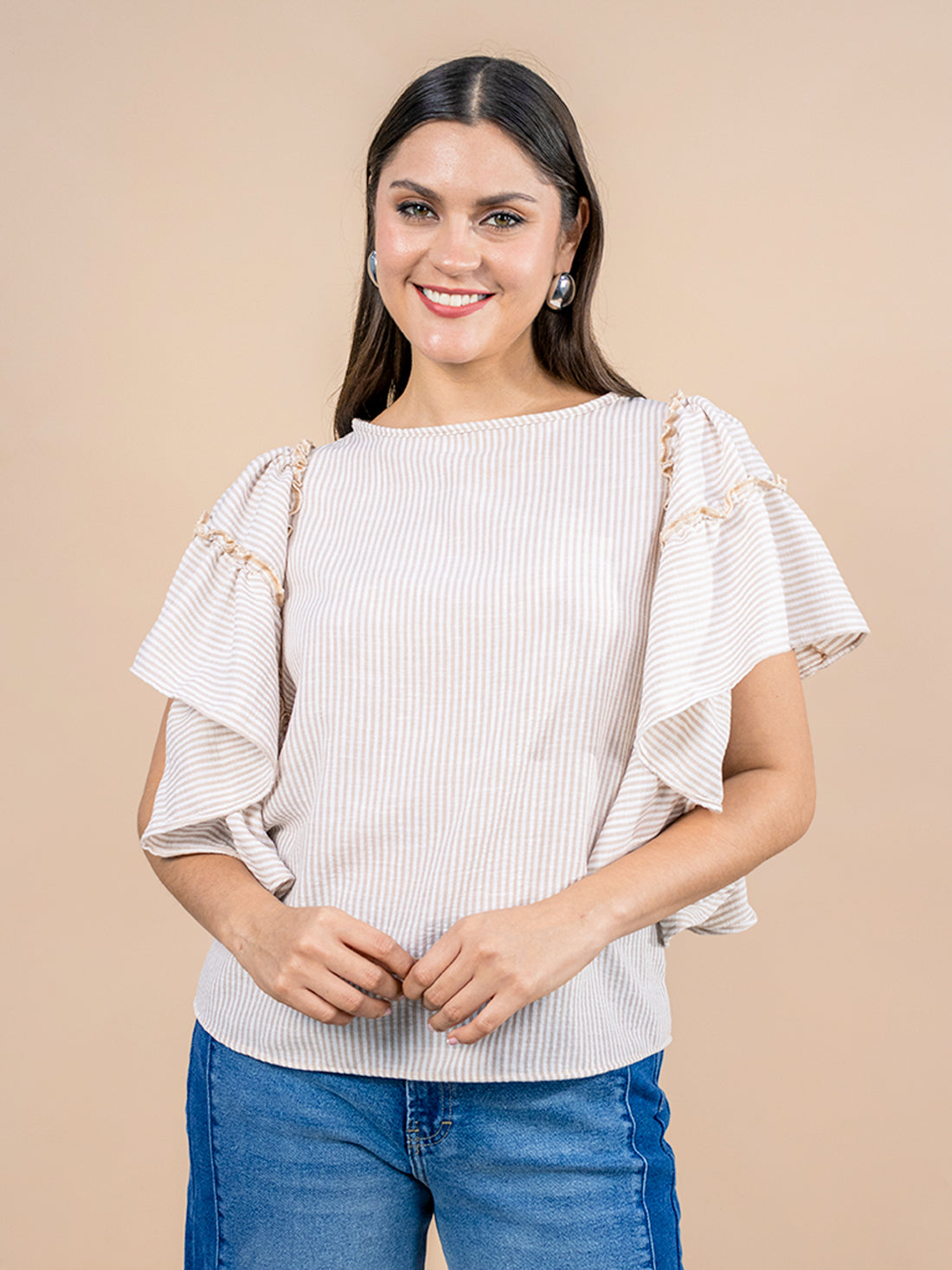 Blusa Maribel Rayas Crema