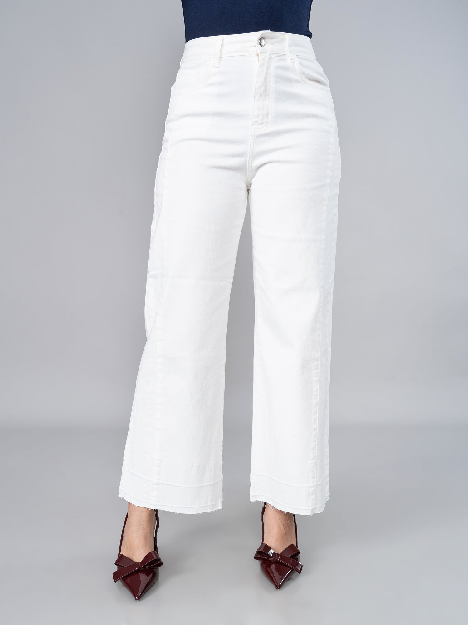 JEAN DENIM DE COLOR BLANCO DE MUJER 