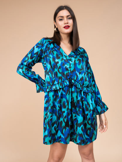 Vestido Miriam Estampado Azul