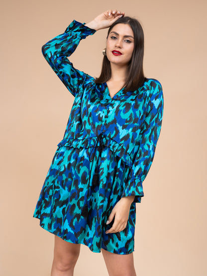 Vestido Miriam Estampado Azul