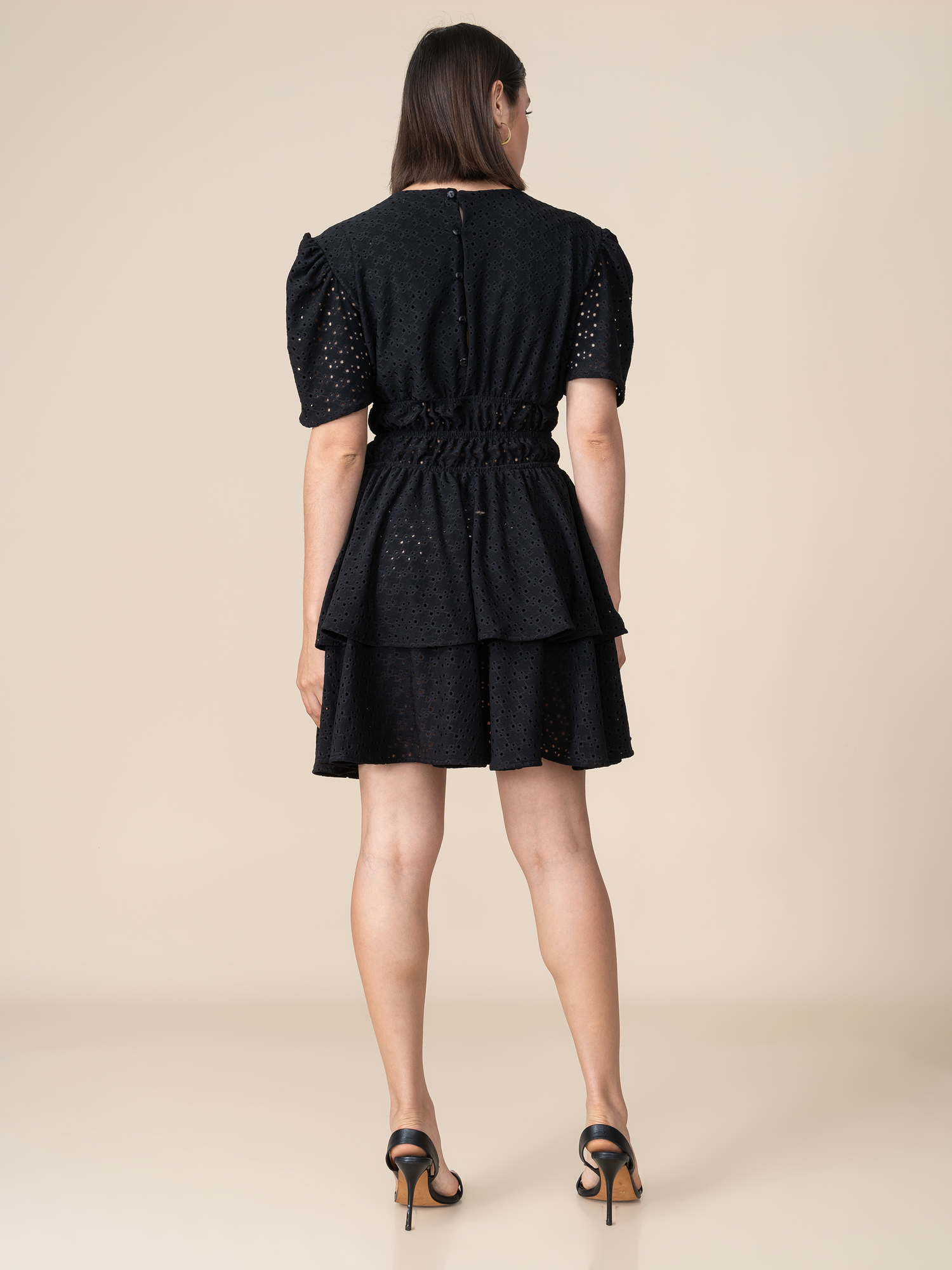 Vestido Amy de Broderie Negro