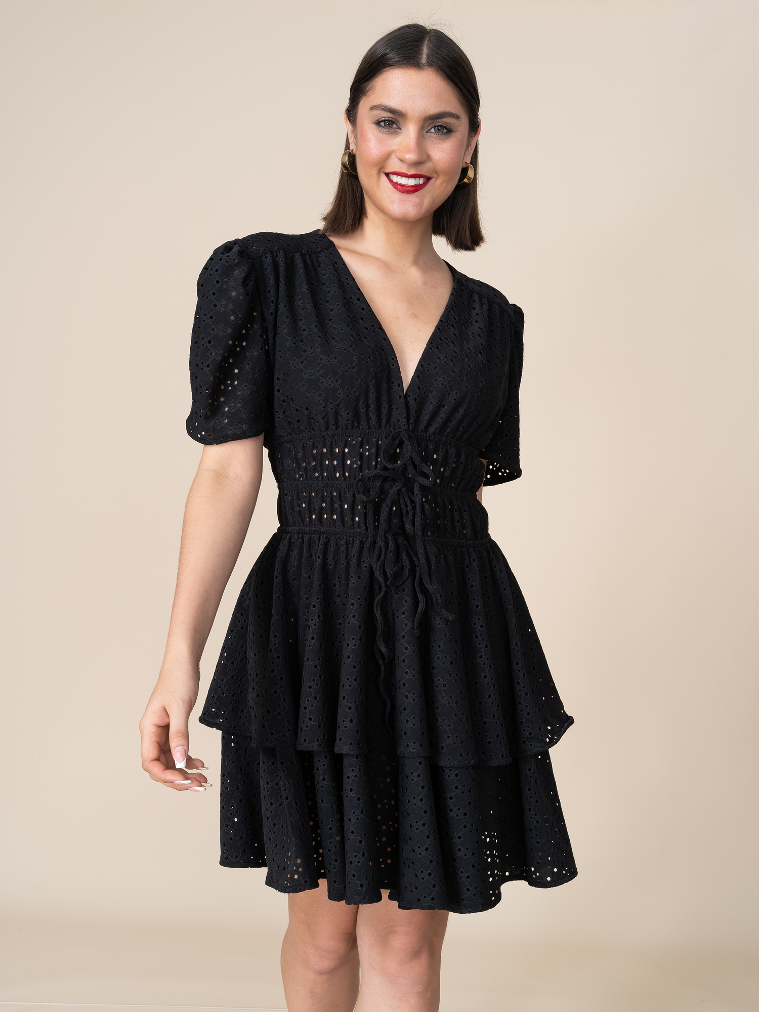 Vestido Amy de Broderie Negro