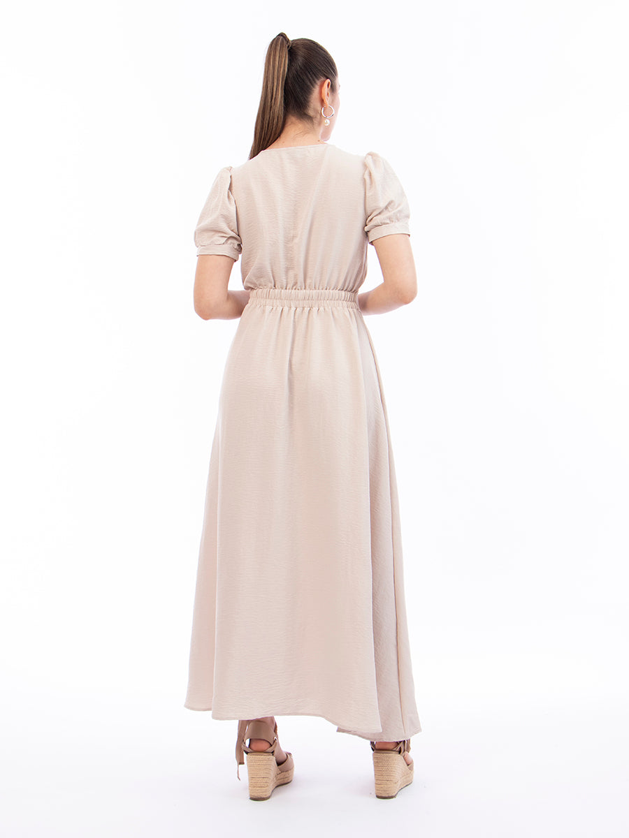 Vestido Helena Polka Beige