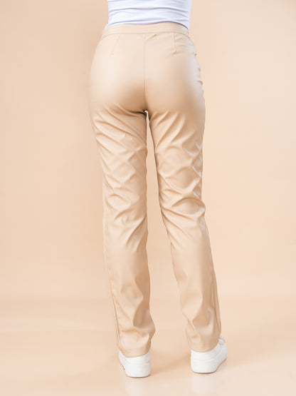 Pantalón Efecto Piel Catalina Camel