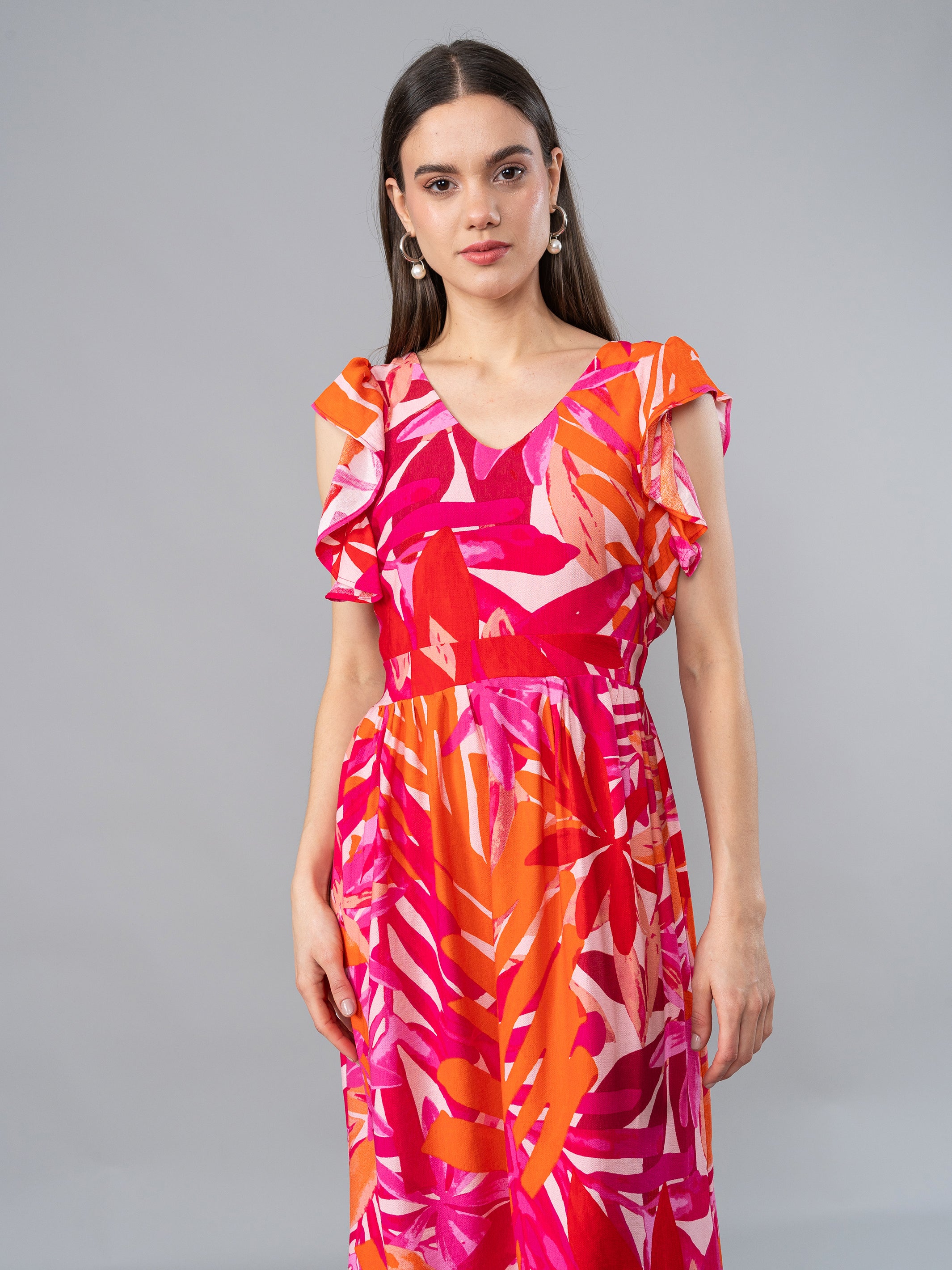 Vestido Marianne Estampado Fucsia