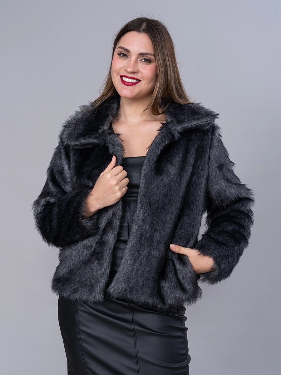 Abrigo Fur Plata - SACO de La Matier