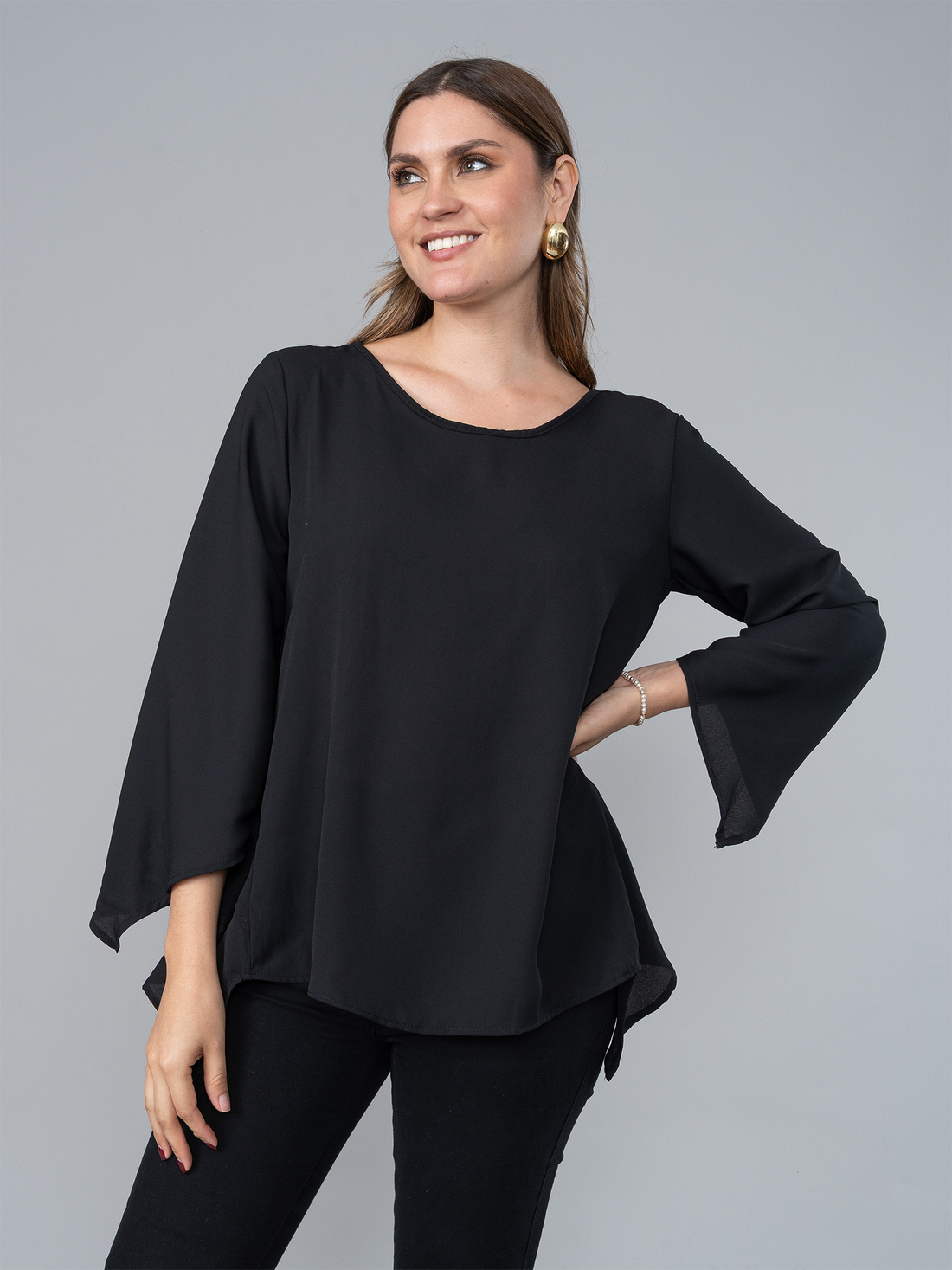 Blusa Lota Negra en Gasa