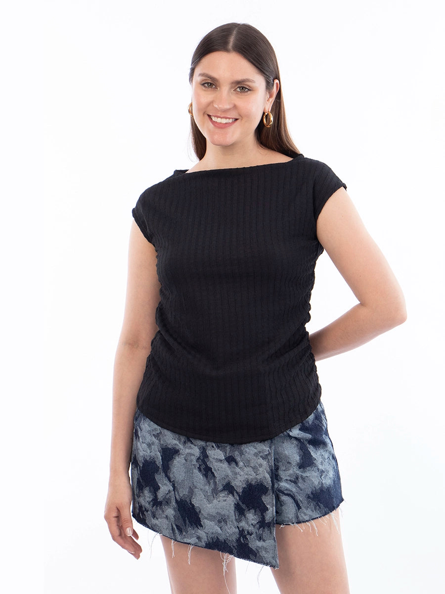 Blusa Básica Manga zero Negro