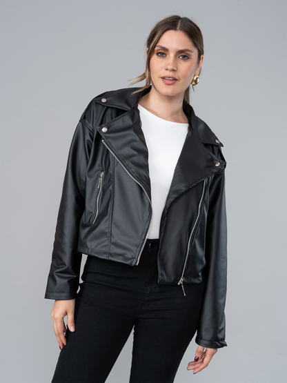 Casaca Amelie Negra en Cuerina